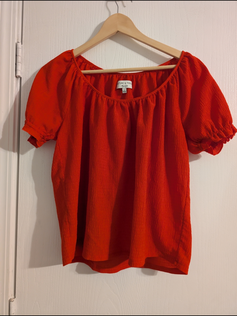 Madewell Scarlet Puff-Sleeve Peasant Blouse